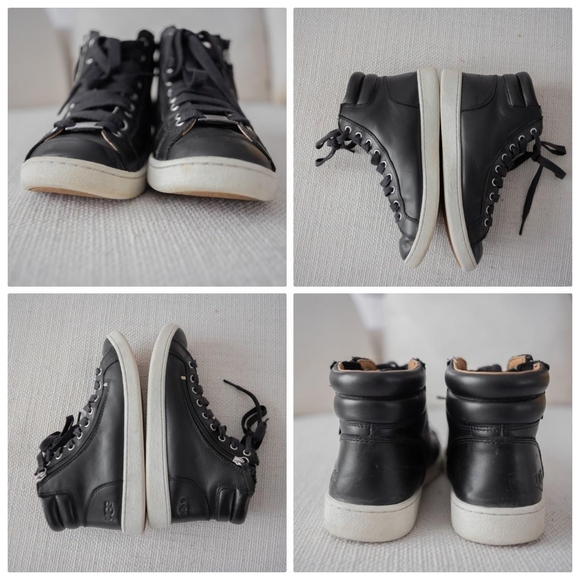 UGG Leather Olive Black High-Top Sneakers - Picture 5 of 8